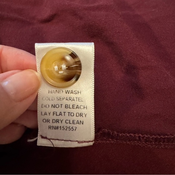 Pink Lily Wine Colored Smocked Long Sleeve Mini Dress - Picture 7 of 7